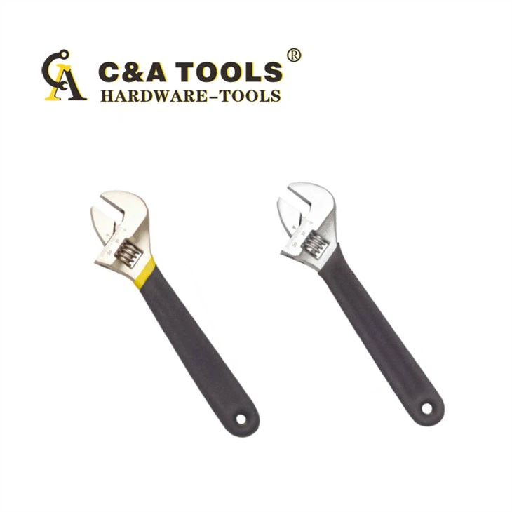 Adjustable Wrench With Dipped Handle